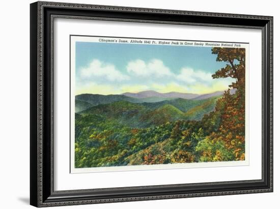 Great Smoky Mts. Nat'l Park, Tn - View of Clingman's Dome in the Autumn, c.1940-Lantern Press-Framed Art Print