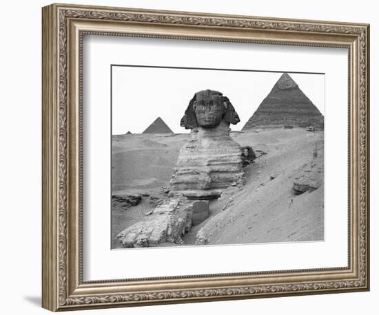 Great Sphinx and Pyramids at Giza-Bettmann-Framed Photographic Print