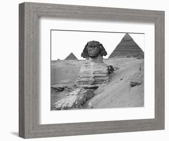 Great Sphinx and Pyramids at Giza-Bettmann-Framed Photographic Print