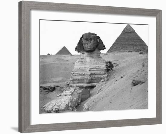 Great Sphinx and Pyramids at Giza-Bettmann-Framed Photographic Print