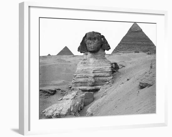 Great Sphinx and Pyramids at Giza-Bettmann-Framed Photographic Print