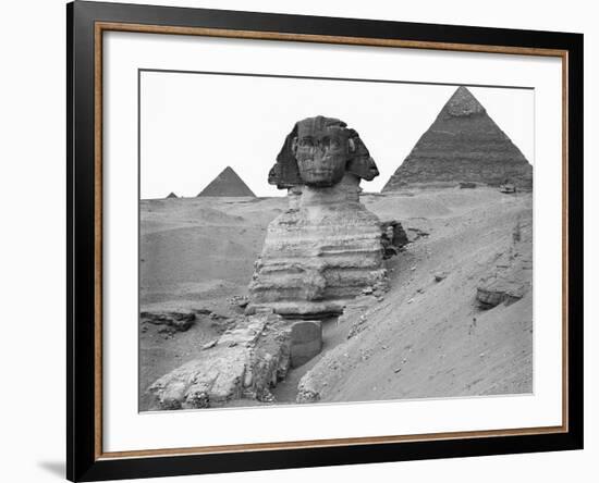 Great Sphinx and Pyramids at Giza-Bettmann-Framed Photographic Print