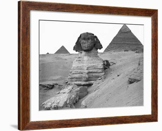 Great Sphinx and Pyramids at Giza-Bettmann-Framed Photographic Print