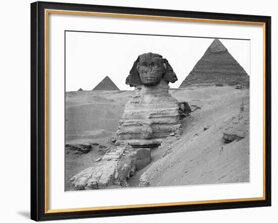 Great Sphinx and Pyramids at Giza-Bettmann-Framed Photographic Print