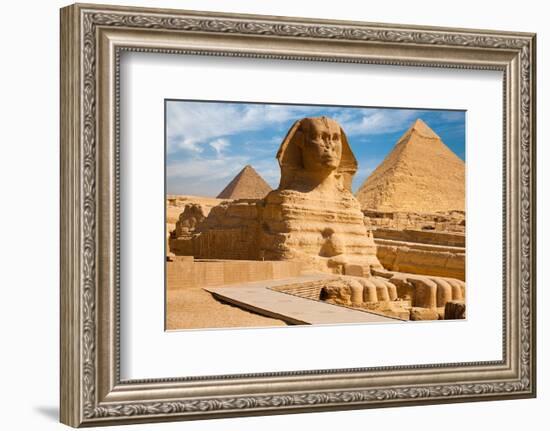 Great Sphinx & Gizeh Pyramids-null-Framed Premium Giclee Print