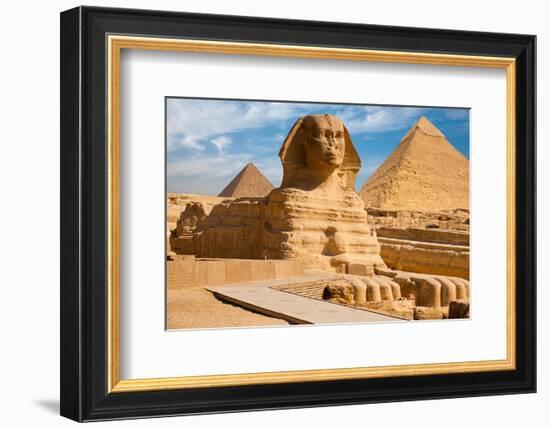 Great Sphinx & Gizeh Pyramids-null-Framed Premium Giclee Print