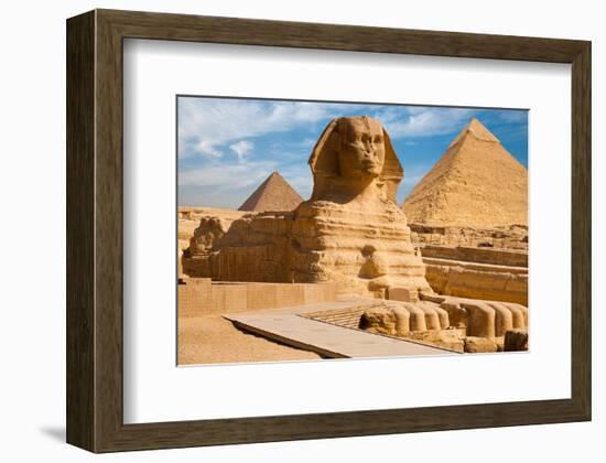 Great Sphinx & Gizeh Pyramids-null-Framed Premium Giclee Print