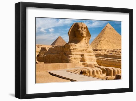 Great Sphinx & Gizeh Pyramids-null-Framed Art Print