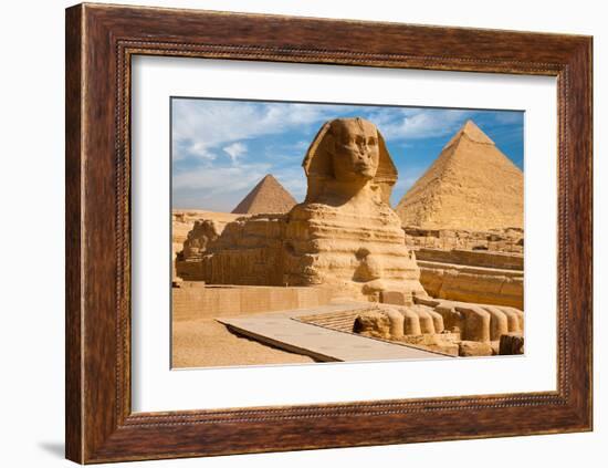 Great Sphinx & Gizeh Pyramids-null-Framed Art Print