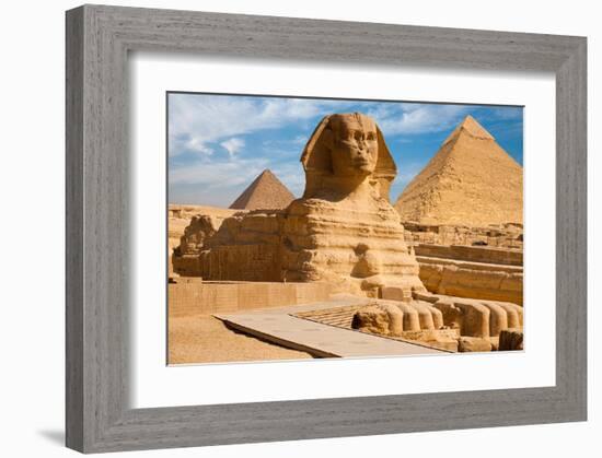 Great Sphinx & Gizeh Pyramids-null-Framed Art Print