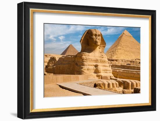 Great Sphinx & Gizeh Pyramids-null-Framed Art Print