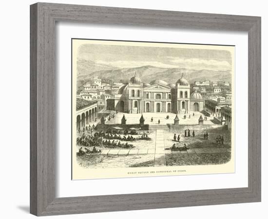 Great Square and Cathedral of Cuzco-Édouard Riou-Framed Giclee Print