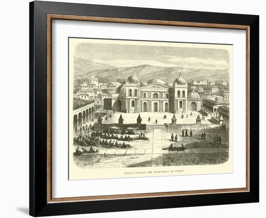 Great Square and Cathedral of Cuzco-Édouard Riou-Framed Giclee Print