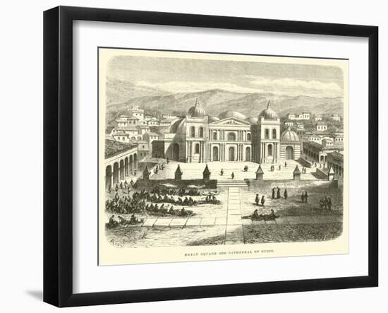 Great Square and Cathedral of Cuzco-Édouard Riou-Framed Giclee Print