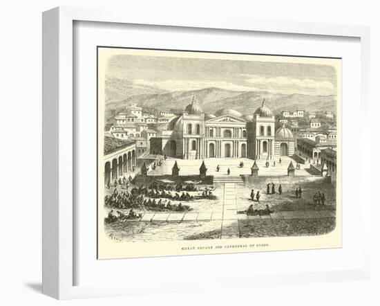 Great Square and Cathedral of Cuzco-Édouard Riou-Framed Giclee Print