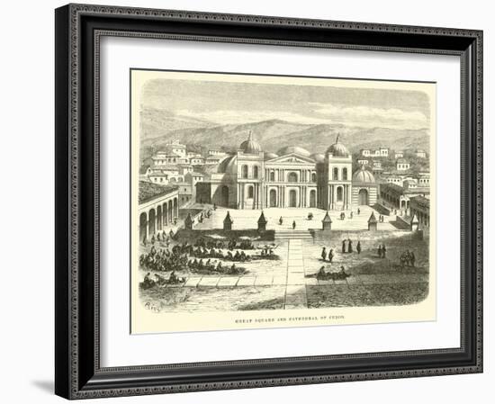 Great Square and Cathedral of Cuzco-Édouard Riou-Framed Giclee Print