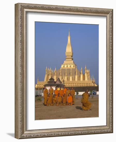 Great Stupa, Monks, Vientiane, Laos-Steve Vidler-Framed Photographic Print