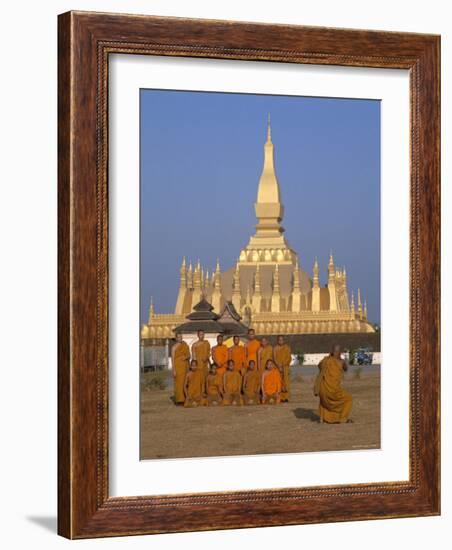 Great Stupa, Monks, Vientiane, Laos-Steve Vidler-Framed Photographic Print