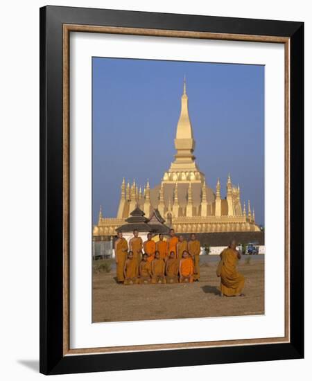 Great Stupa, Monks, Vientiane, Laos-Steve Vidler-Framed Photographic Print