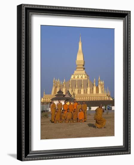 Great Stupa, Monks, Vientiane, Laos-Steve Vidler-Framed Photographic Print