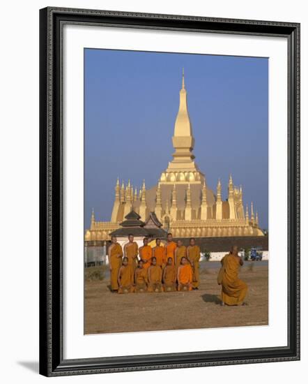 Great Stupa, Monks, Vientiane, Laos-Steve Vidler-Framed Photographic Print