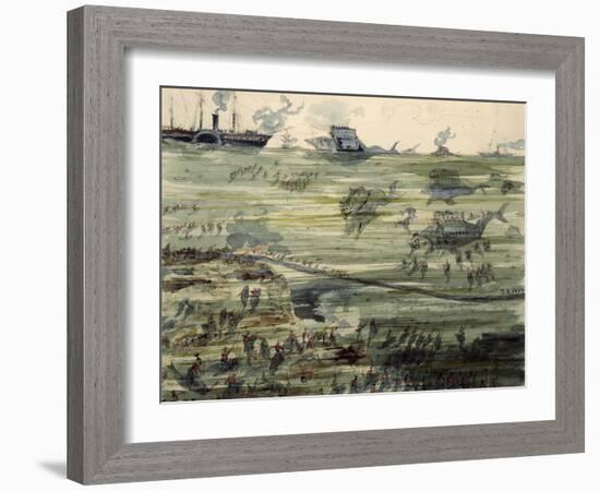 Great Submarine Battle, Late 19th Century-Albert Robida-Framed Giclee Print