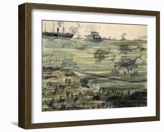 Great Submarine Battle, Late 19th Century-Albert Robida-Framed Giclee Print