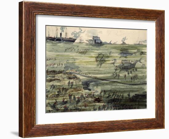 Great Submarine Battle, Late 19th Century-Albert Robida-Framed Giclee Print