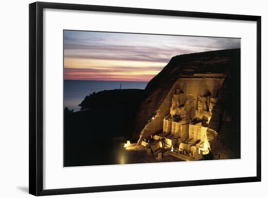 Great Temple of Ramses II at Dusk, Abu Simbel-null-Framed Photographic Print