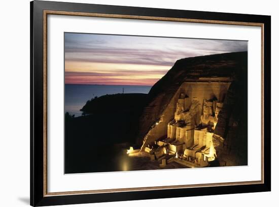 Great Temple of Ramses II at Dusk, Abu Simbel-null-Framed Photographic Print