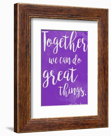 Great Things - Mother Teresa Diversity Quote Poster-Jeanne Stevenson-Framed Art Print