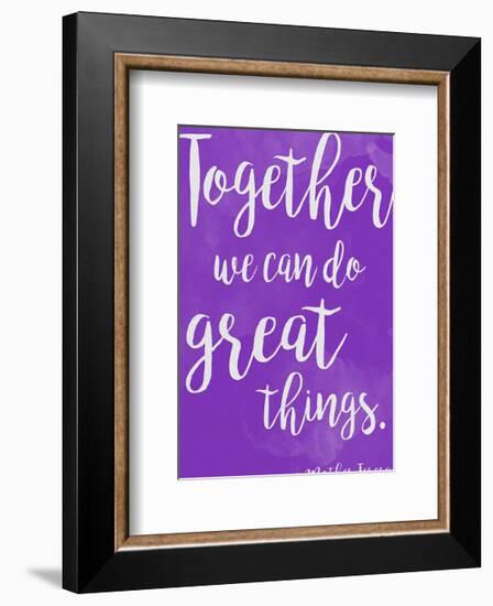 Great Things - Mother Teresa Diversity Quote Poster-Jeanne Stevenson-Framed Art Print