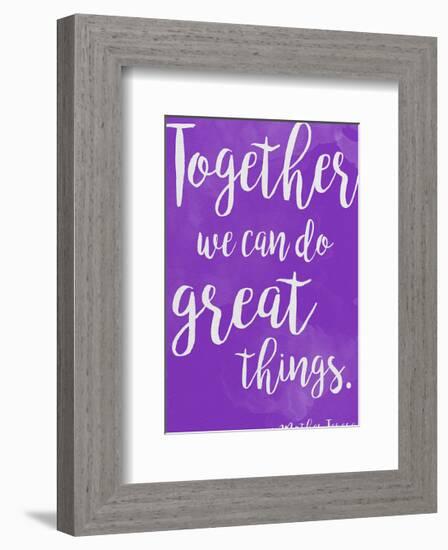 Great Things - Mother Teresa Diversity Quote Poster-Jeanne Stevenson-Framed Art Print