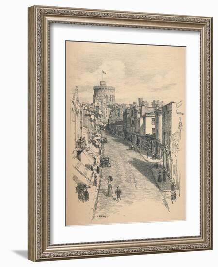 Great Tower of Windsor Castle from Peascod Street, 1902-Thomas Robert Way-Framed Giclee Print