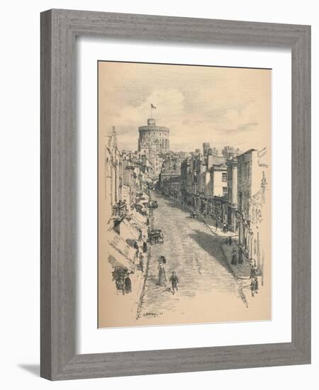 Great Tower of Windsor Castle from Peascod Street, 1902-Thomas Robert Way-Framed Giclee Print