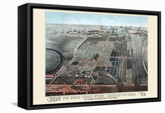 Great Union Stockyards of Chicago-Charles Rascher-Framed Stretched Canvas