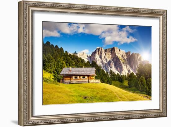 Great View on the Pizes De Cir Ridge, Valley Gardena. National Park Dolomites, South Tyrol. Locatio-Leonid Tit-Framed Photographic Print