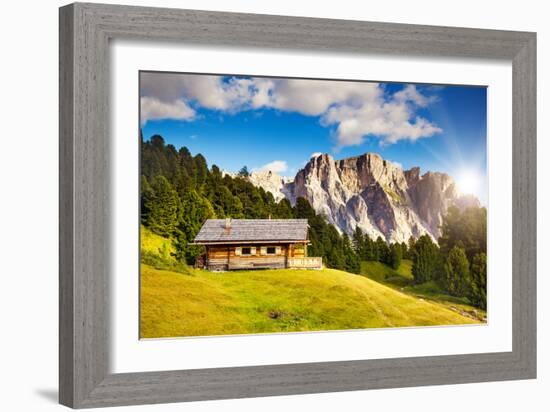 Great View on the Pizes De Cir Ridge, Valley Gardena. National Park Dolomites, South Tyrol. Locatio-Leonid Tit-Framed Photographic Print