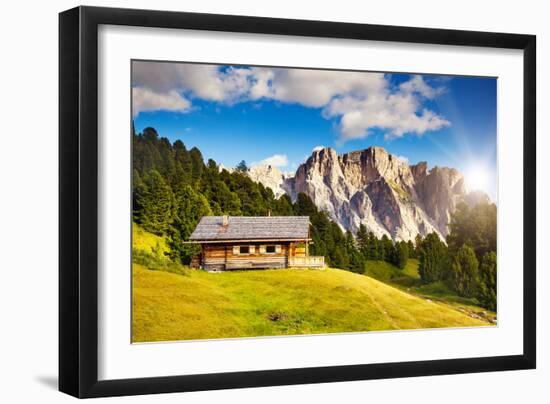 Great View on the Pizes De Cir Ridge, Valley Gardena. National Park Dolomites, South Tyrol. Locatio-Leonid Tit-Framed Photographic Print