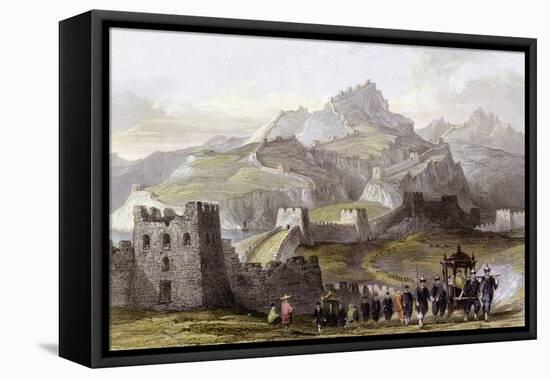 Great Wall China-Thomas Allom-Framed Stretched Canvas