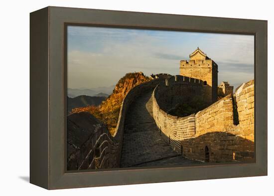 Great Wall of China and Jinshanling Mountains at sunrise, Jinshanling, China-Adam Jones-Framed Premier Image Canvas