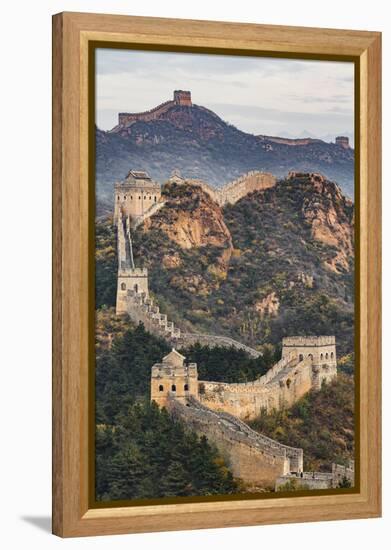 Great Wall of China and Jinshanling Mountains at sunrise, Jinshanling, China-Adam Jones-Framed Premier Image Canvas