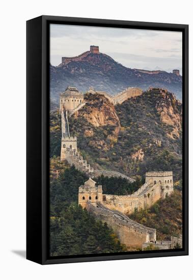 Great Wall of China and Jinshanling Mountains at sunrise, Jinshanling, China-Adam Jones-Framed Premier Image Canvas