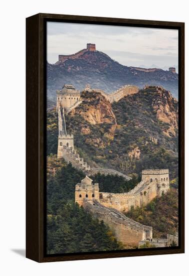 Great Wall of China and Jinshanling Mountains at sunrise, Jinshanling, China-Adam Jones-Framed Premier Image Canvas