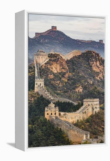 Great Wall of China and Jinshanling Mountains at sunrise, Jinshanling, China-Adam Jones-Framed Premier Image Canvas