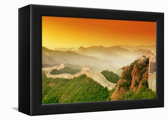 Great Wall of China at Sunrise.-Liang Zhang-Framed Premier Image Canvas