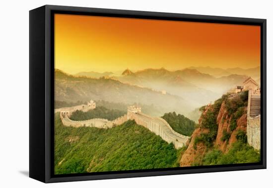 Great Wall of China at Sunrise.-Liang Zhang-Framed Premier Image Canvas