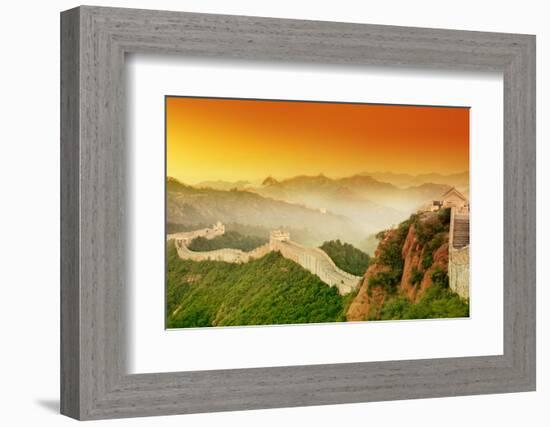 Great Wall of China at Sunrise.-Liang Zhang-Framed Photographic Print