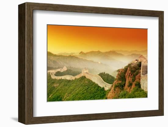 Great Wall of China at Sunrise.-Liang Zhang-Framed Photographic Print