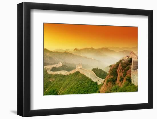 Great Wall of China at Sunrise.-Liang Zhang-Framed Photographic Print